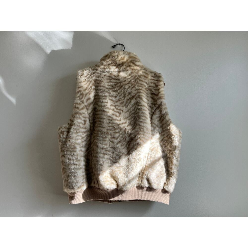 Vintage Y2K Faux Fur Vest |2000s Jou Jou Tiger Print | Size L/XL - Picture 6 of 7